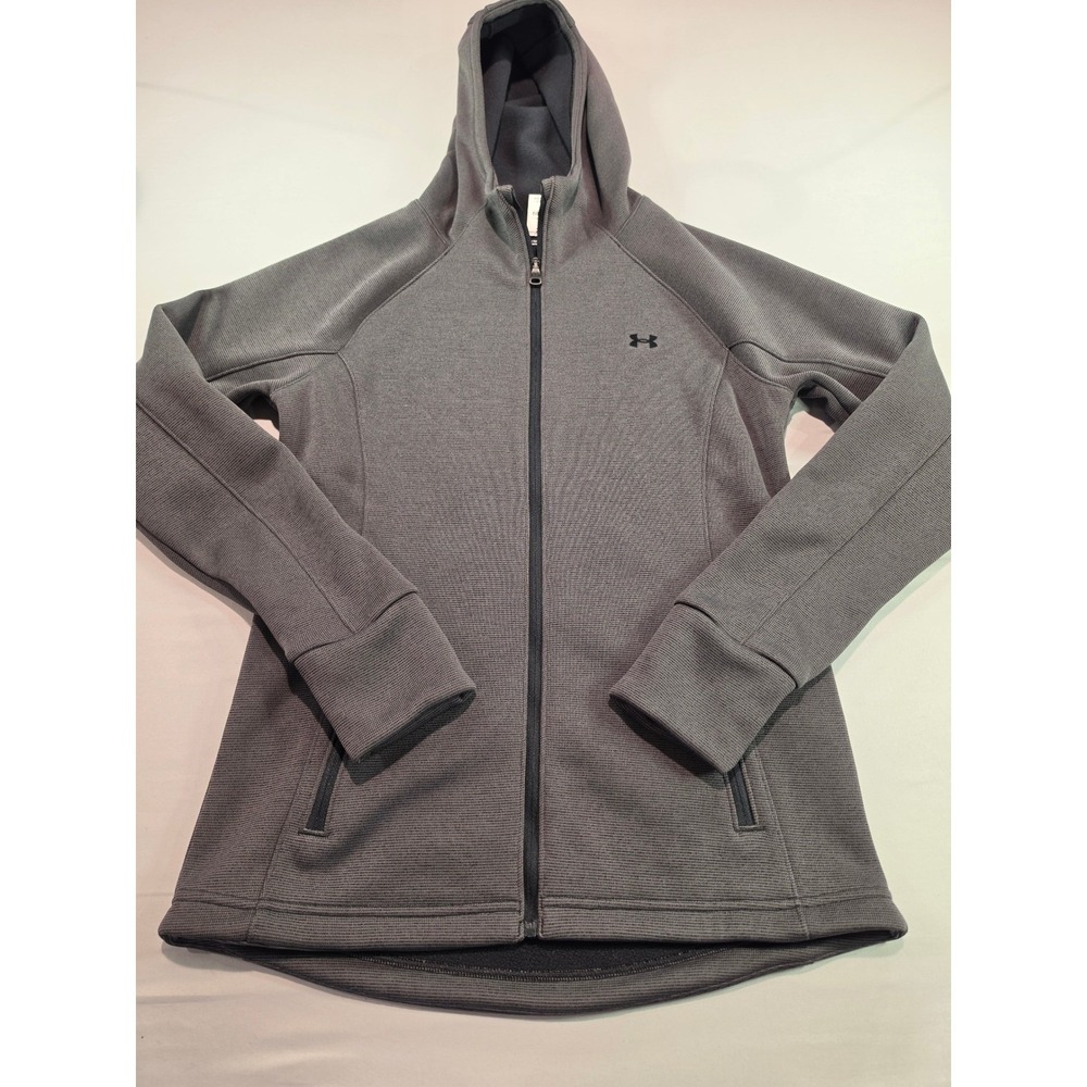Under Armour Womens Gray Full Zip Fleece Lined Hoodie Loose Fit Small KYN2N6T3MM